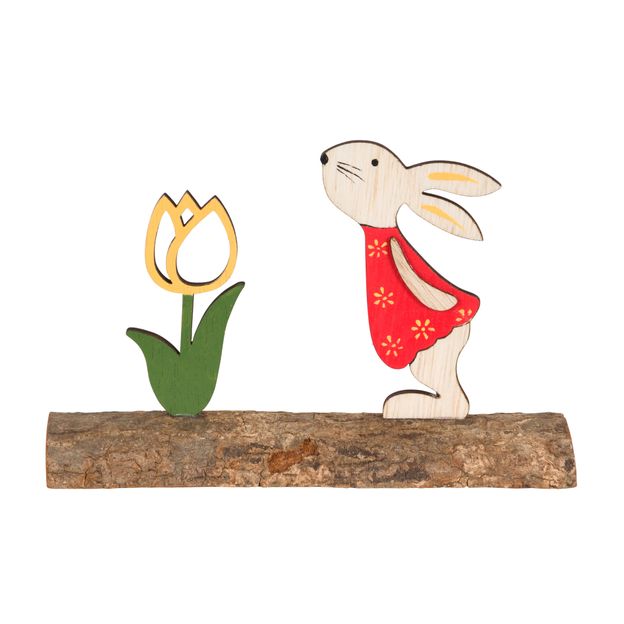 ADORNO COELHO E FLOR 10 CM CHOCO CHITA