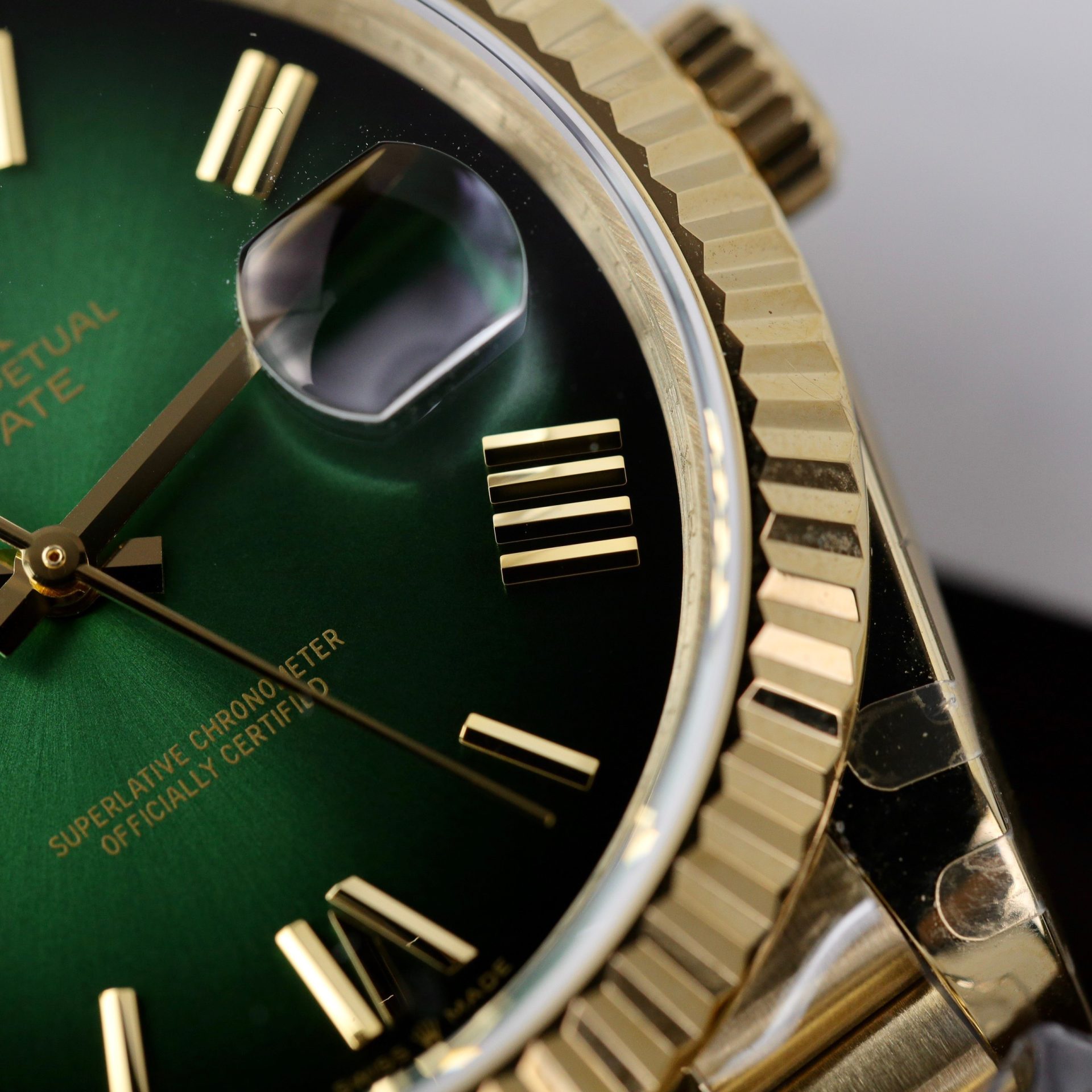 Rolex Day-Date 228238 YG Plated Ombre Green Dial 40mm Super Clone