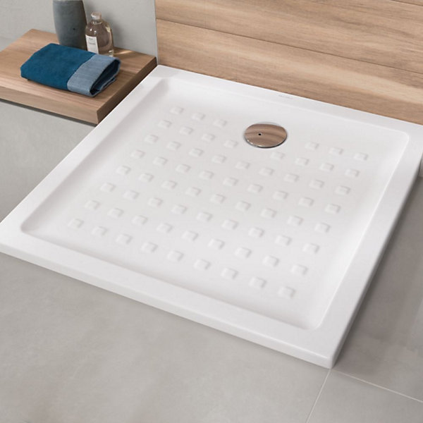 Pack receveur 100 x 80 VILLEROY ET BOCH O Novo ceramique rectangle blanc avec bonde D90