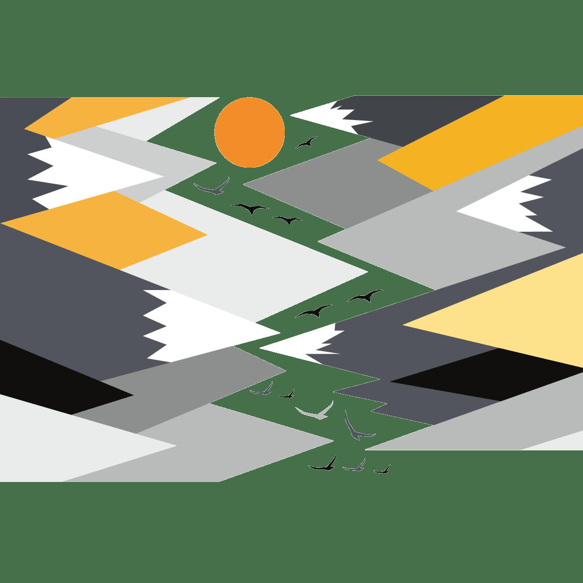 - Stickers enfant montagnes scandinaves alaska 60x90cm