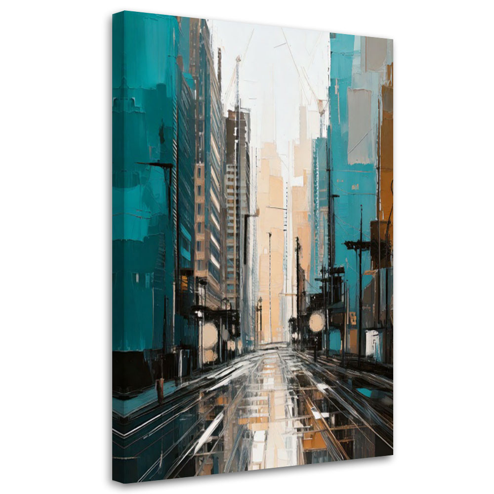 Feeby Obraz nowoczesny, Miasto Ulica Turkusowy 40x60