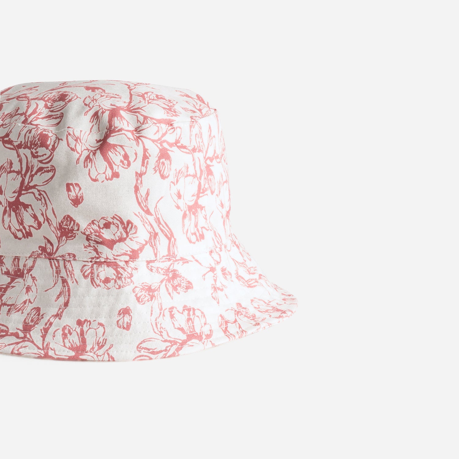 Bob écru motif fleurs roses