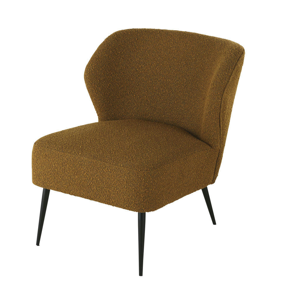 Fedy Business - Fauteuil professionnel en polyester recyclé à bouclettes marron