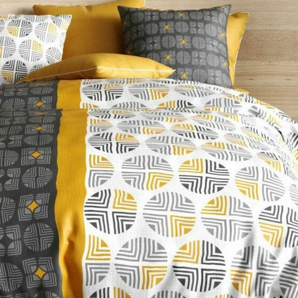 - Parure de lit 2 places coton à motif 240x260 cm