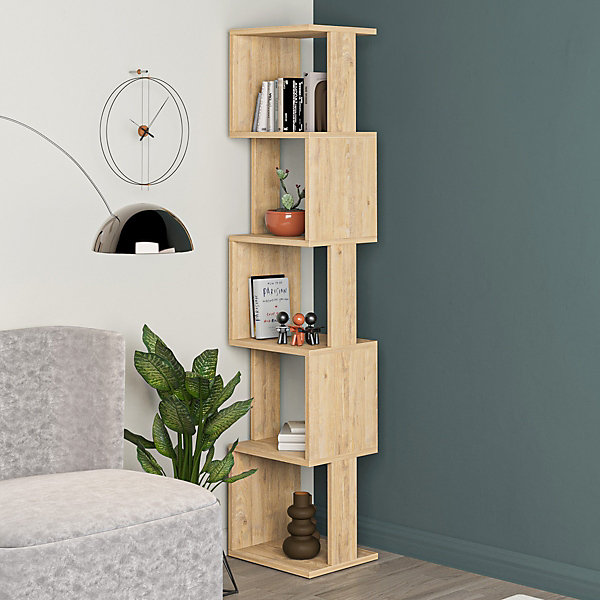 Etagère murale, bibliothèque coloris chêne cambrian - longueur 35 x profondeur 30 x hauteur 161 cm