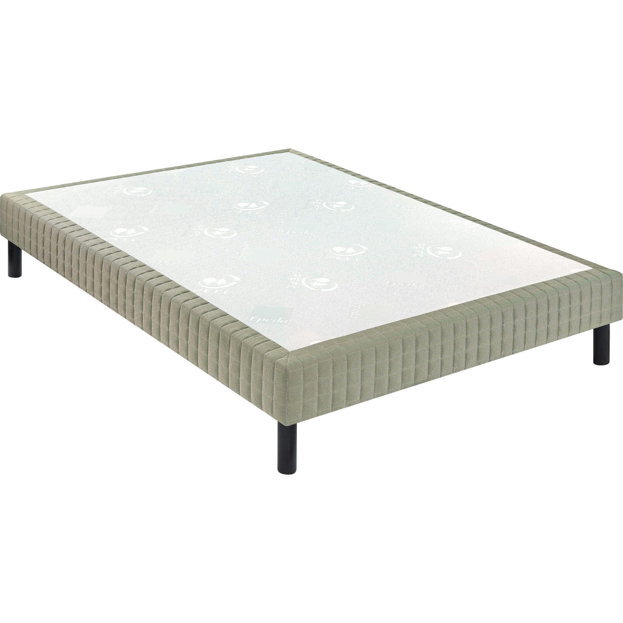 CONFORT MEDIUM DECO NATURE - Sommier confort médium + pieds gris foncé 140x200