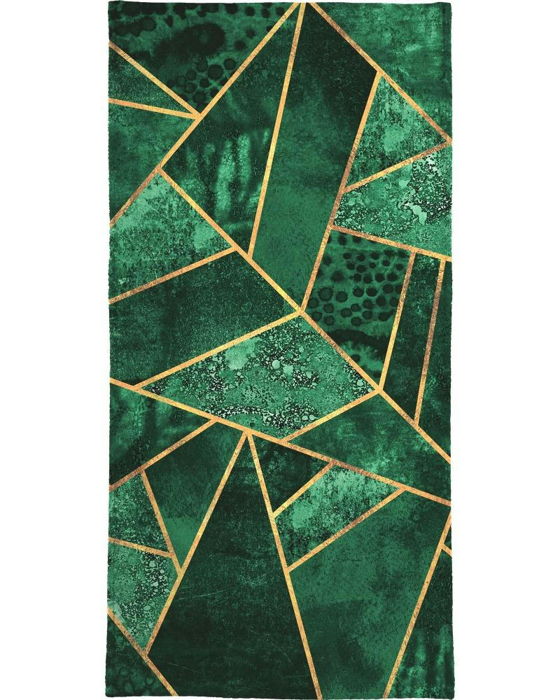 DEEP EMERALD - Serviette de bain en éponge-velours en vert 40x80