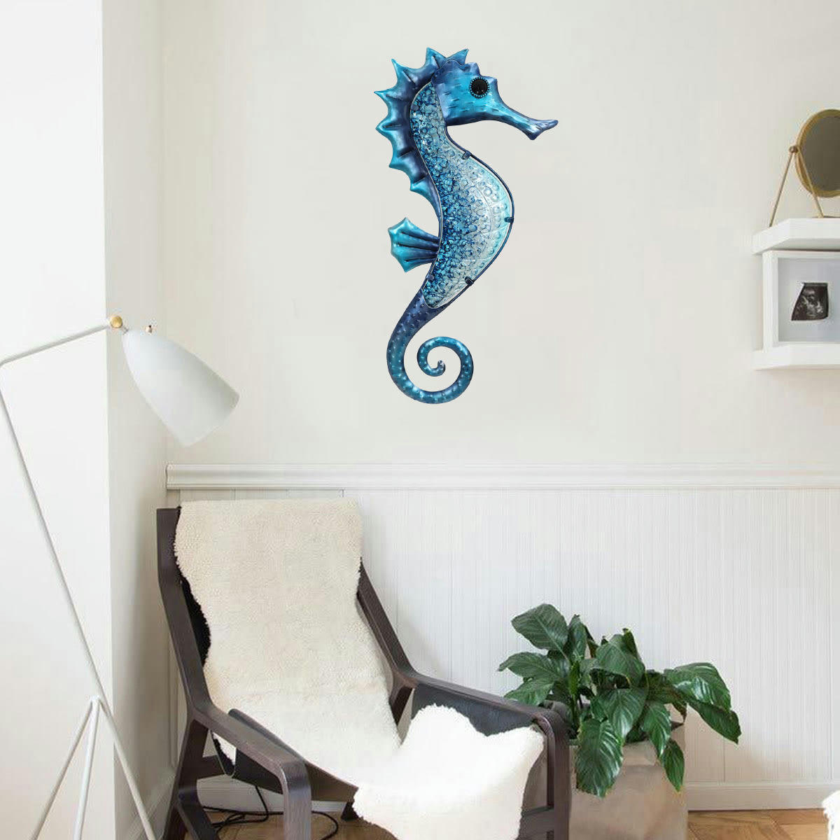 - Décoration murale hippocampe bleu