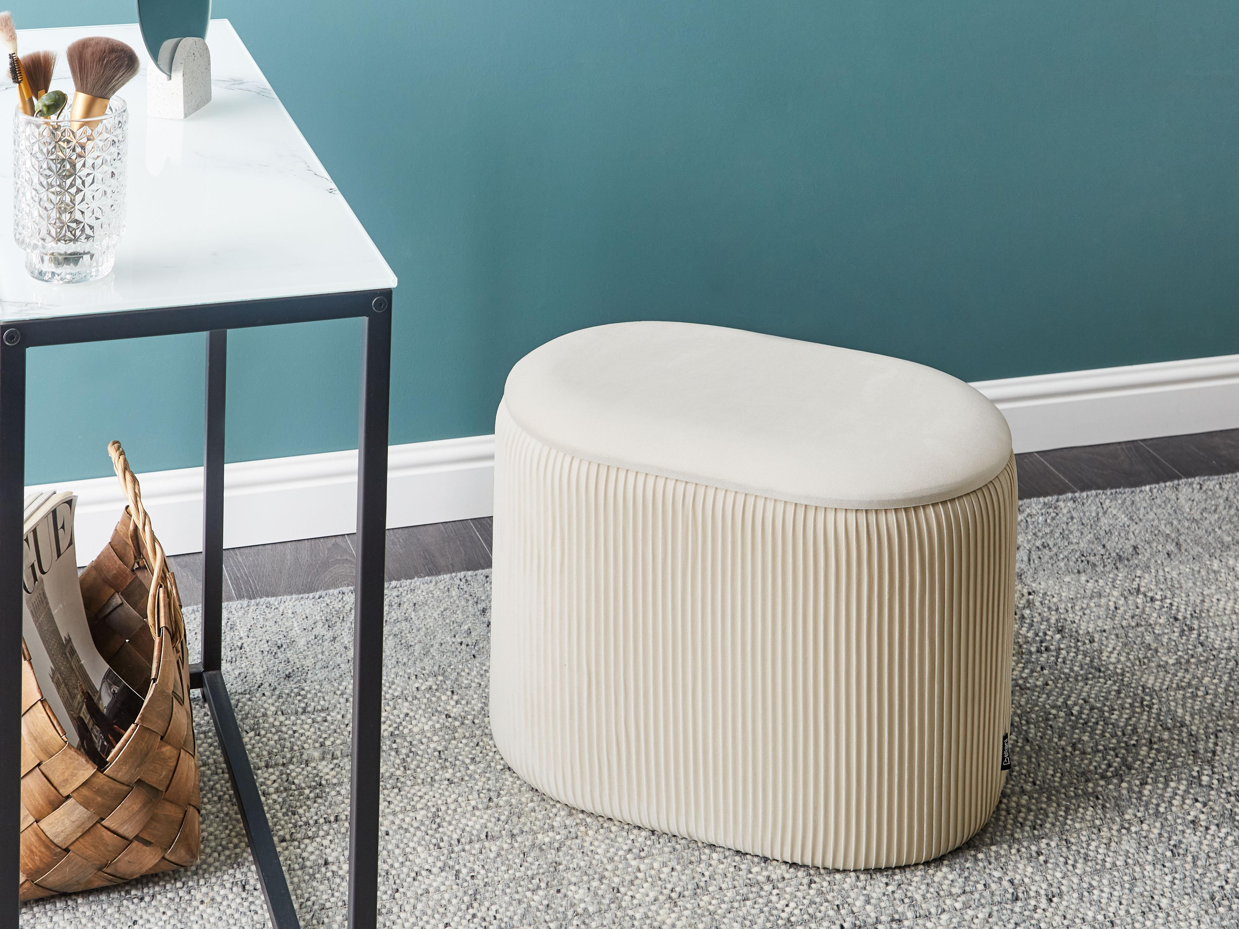 Storage Pouffe RICHLAND Velvet Light Beige