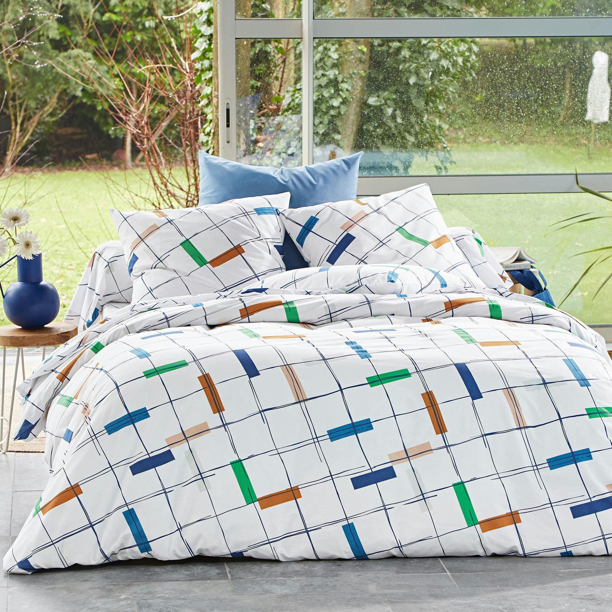 JOKER - Drap-housse 90x190x28 blanc en coton