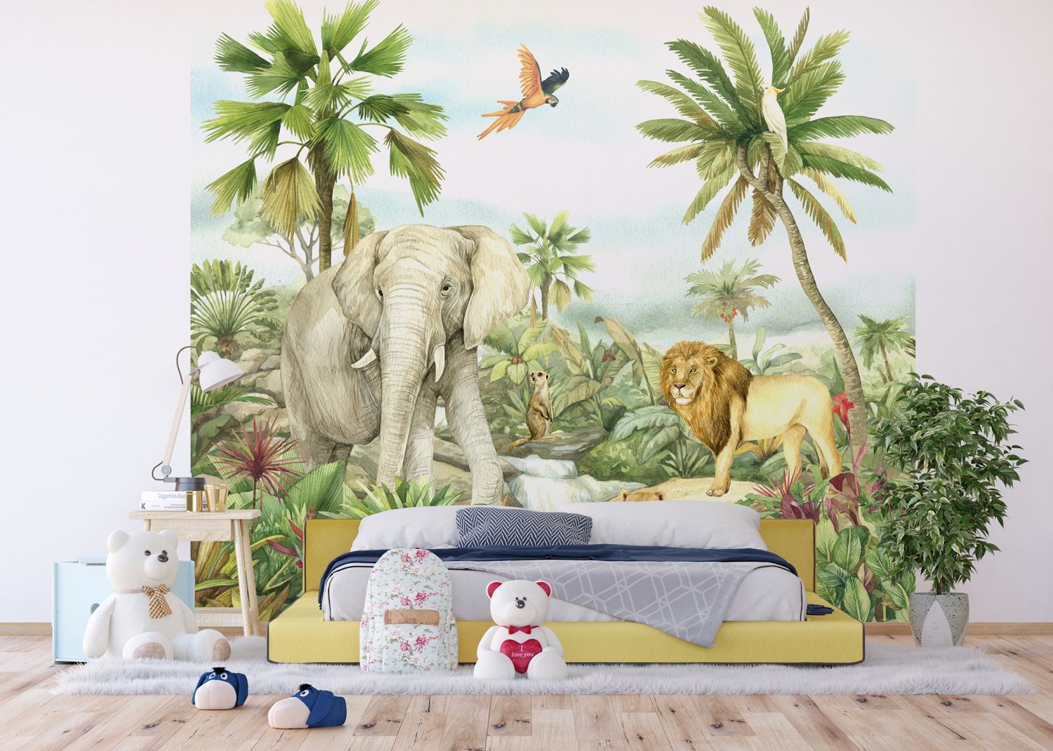 Sanders & Sanders fotobehang jungle dieren groen - 270 x 300 cm - 601187
