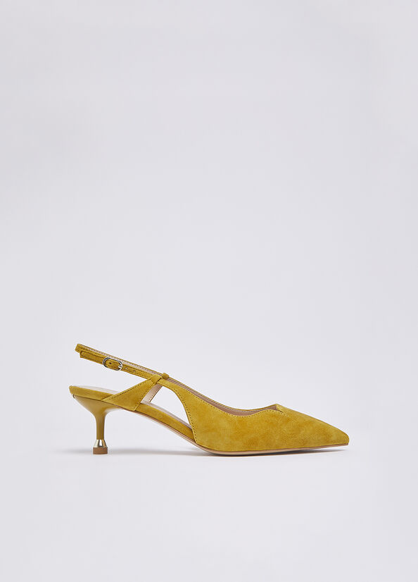 Slingback in camoscio