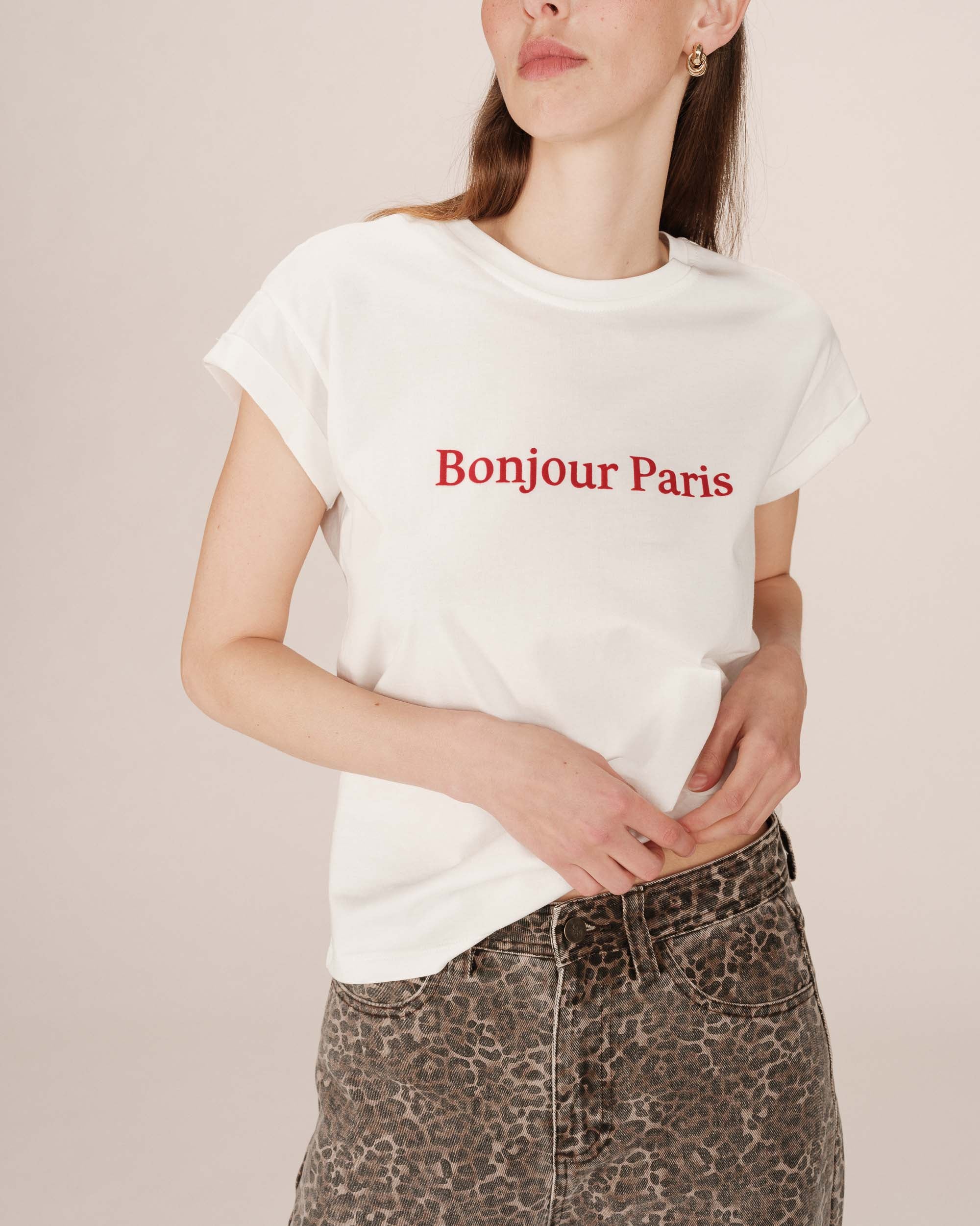 T-shirt a message ivoire Sorentino