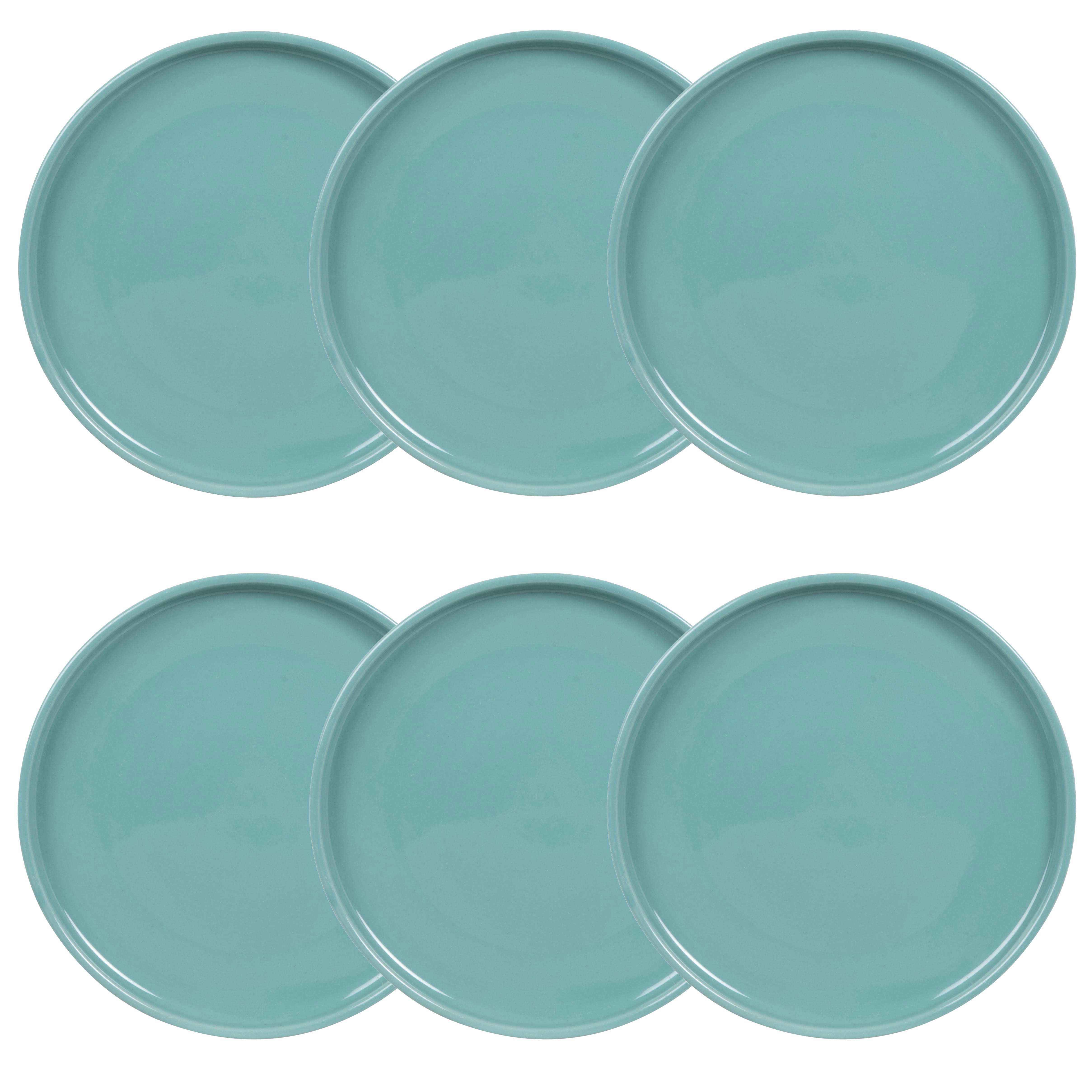 ESSENTIEL - Assiette à dessert en grès bleu clair