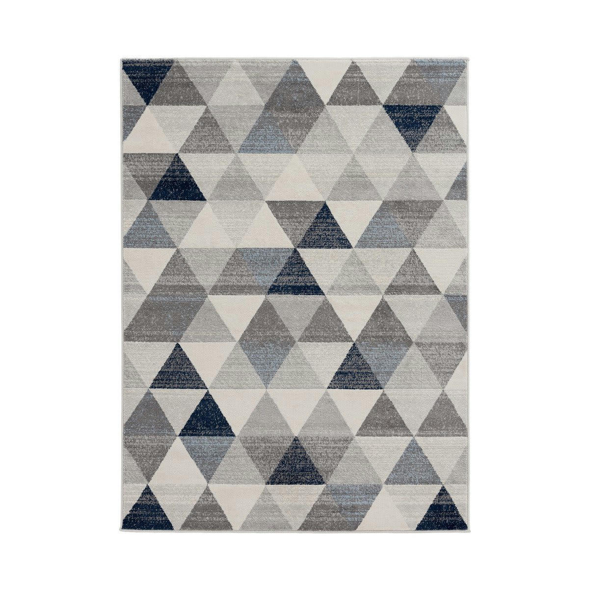 OLIVETTO - Tapis géométrique scandinave en polypropylène bleu 80x150