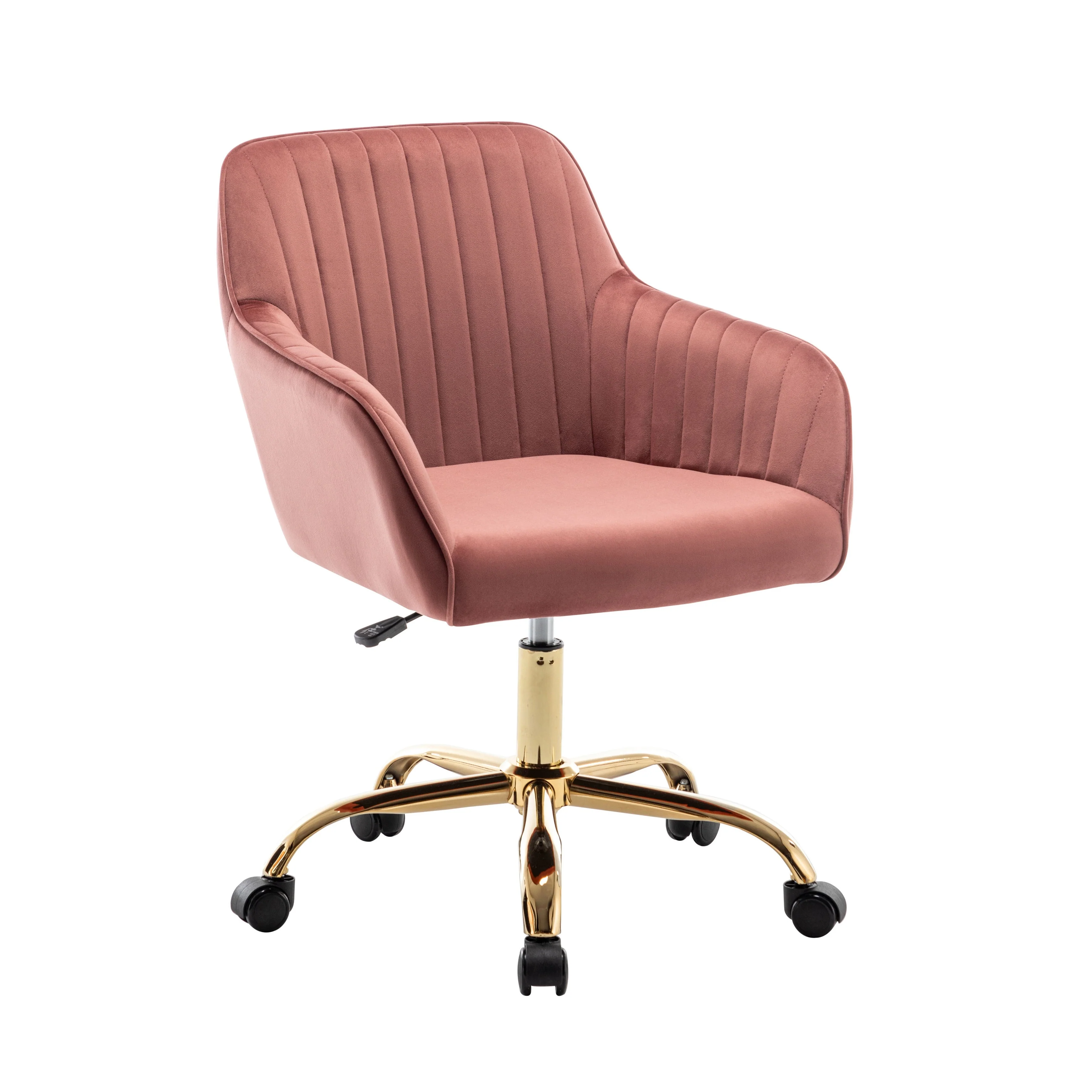 Porthos Home Belen Adjustable Office Chair, Velvet, Gold Metal Legs
