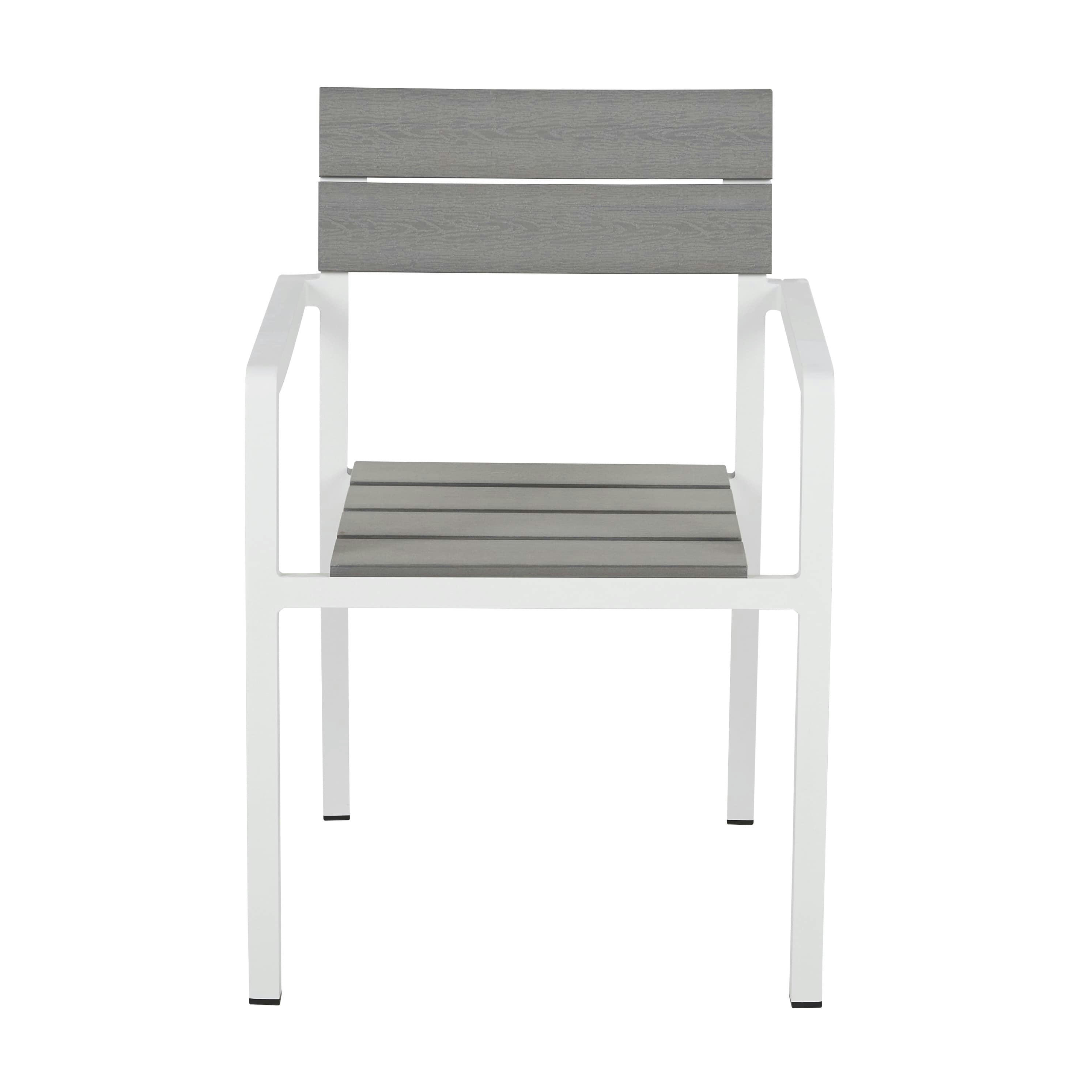 Escala - Fauteuils à dîner de jardin en composite et aluminium gris clair (x2)