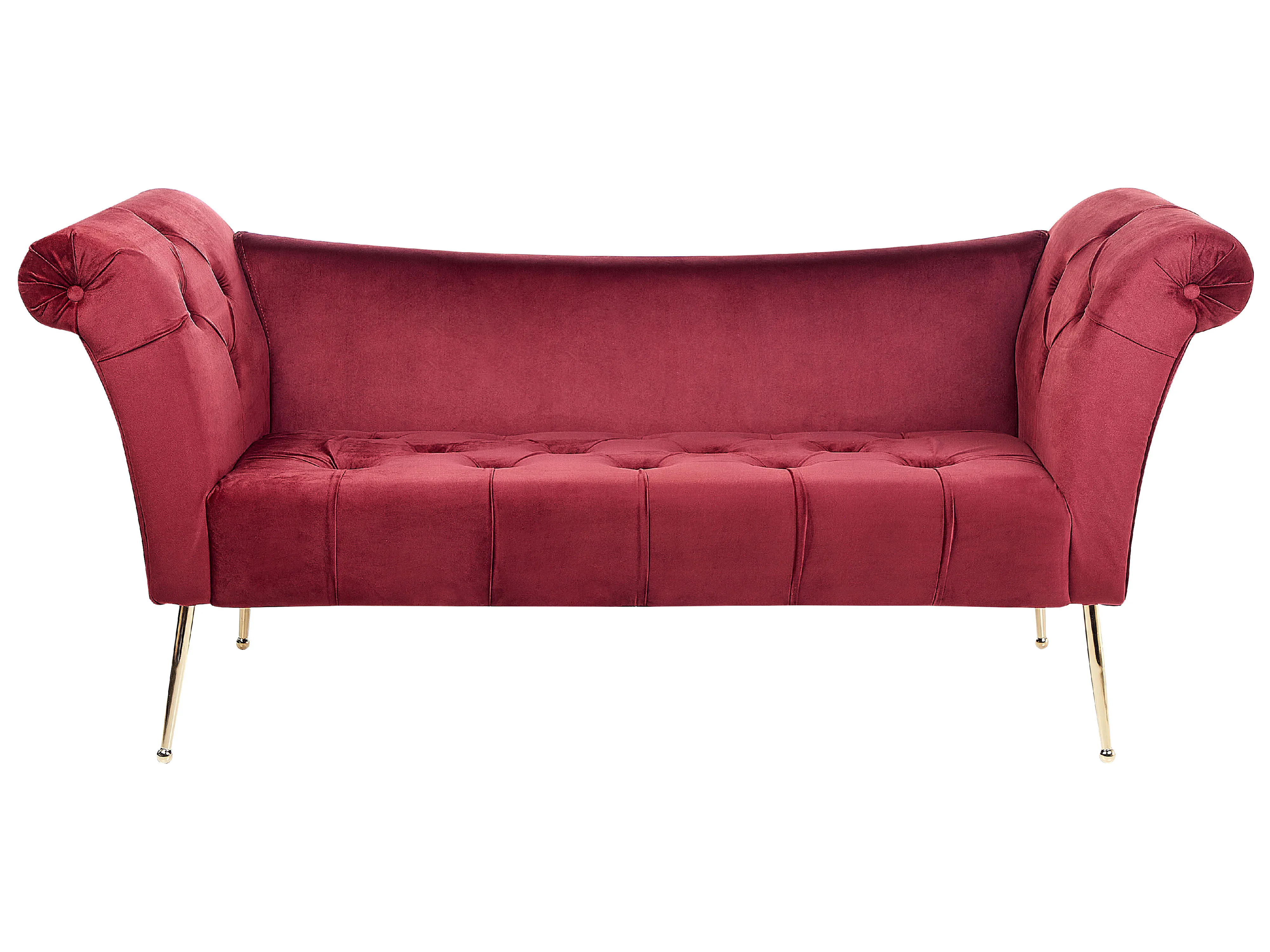 Chaise Longue NANTILLY Velvet Dark Red