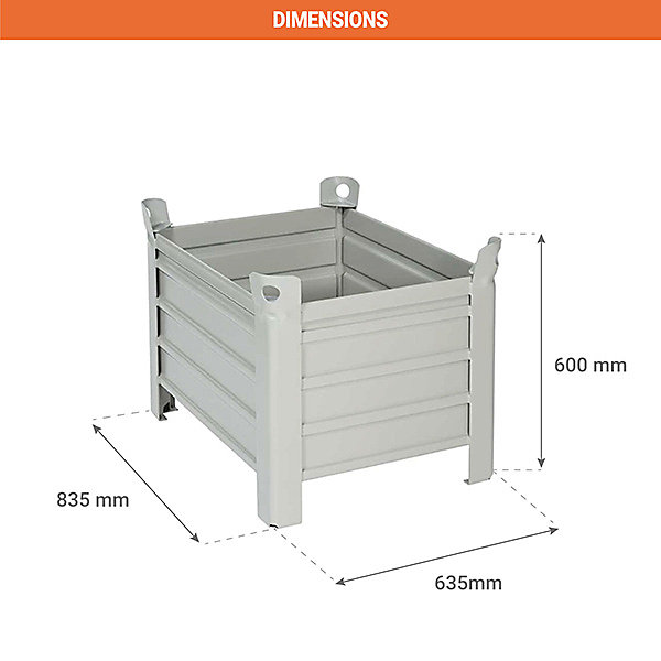 Caisse-palette métallique avec semelles - Charge max 1000kg - VP7107C