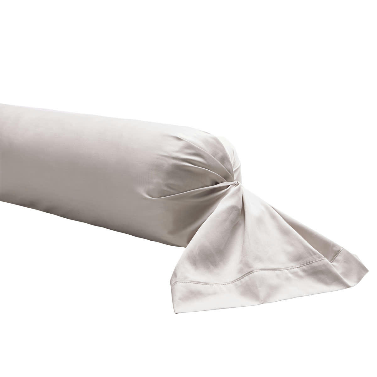 TEOPHILE - Taie de traversin en satin de coton taupe 43x230