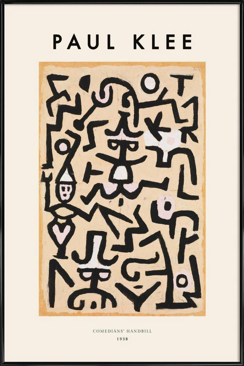 KLEE - COMEDIANS' HANDBILL - Affiche dans cadre standard (noir) blanc ivoire & marron 30x45