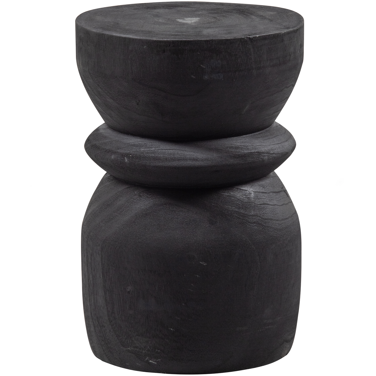 WOOOD kruk Bikkel- Hout - Zwart - 40x28x28