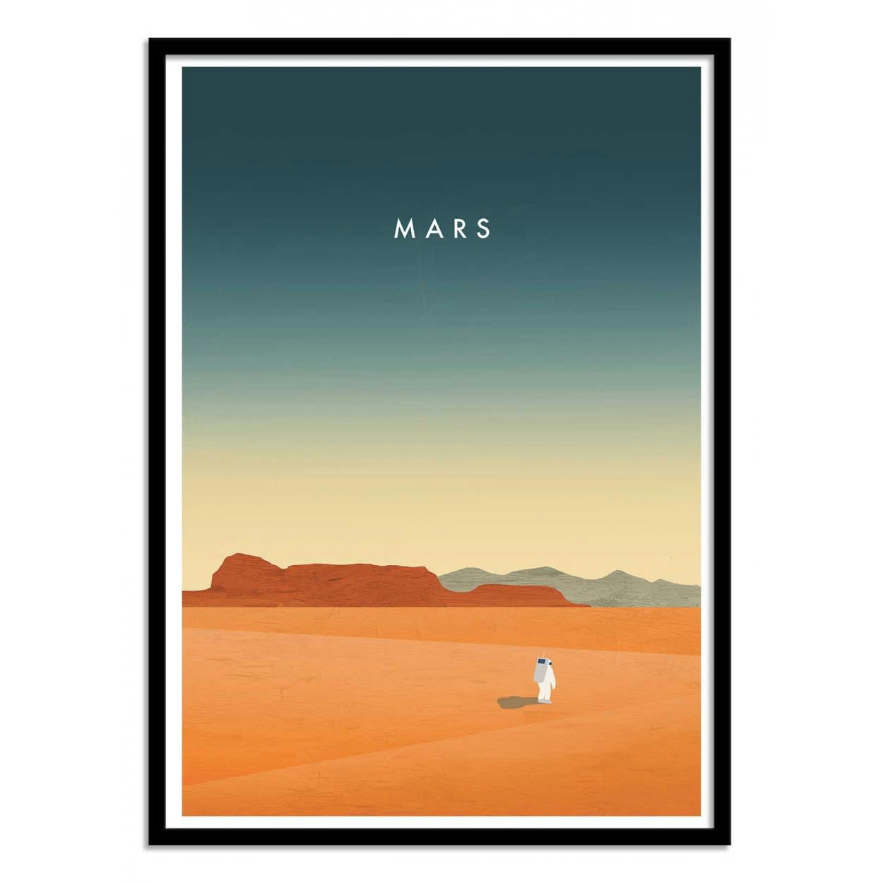 KATINKA REINKE - MARS - Affiche d'art avec Cadre bois noir - 50 x 70 cm