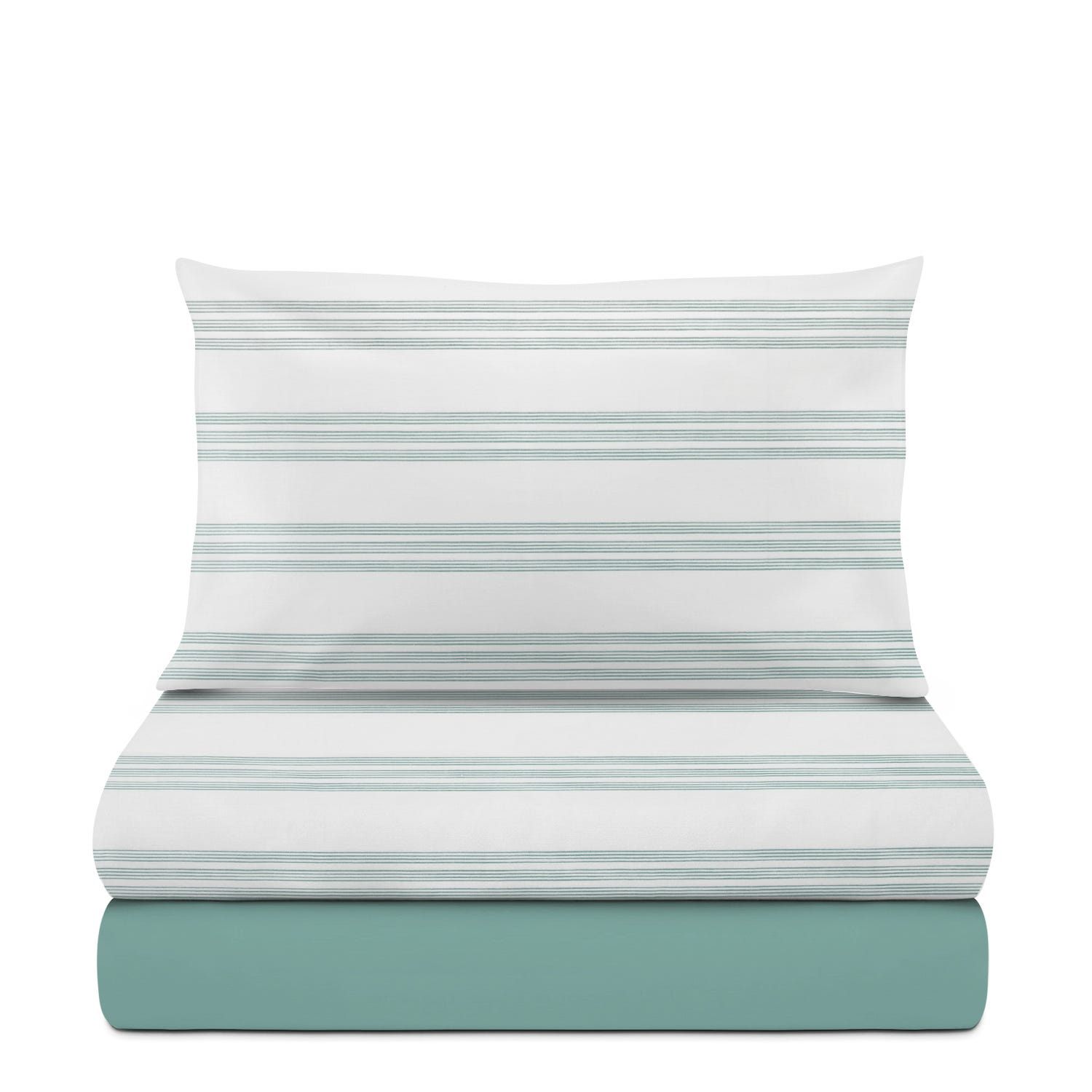 Completo letto singolo righe acqua cotone