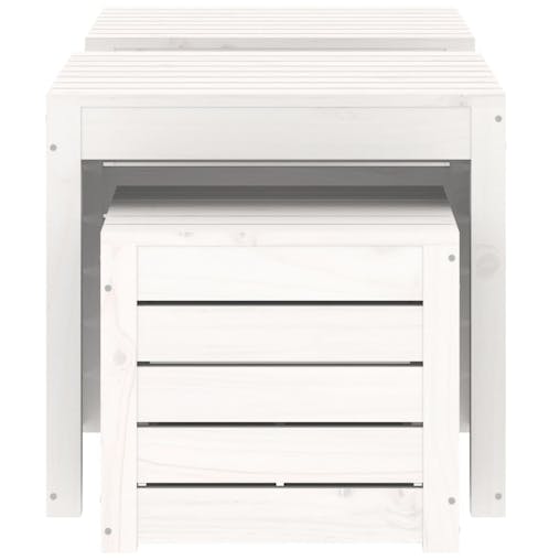 NNEVL 3 Piece Garden Box Set White Solid Wood Pine
