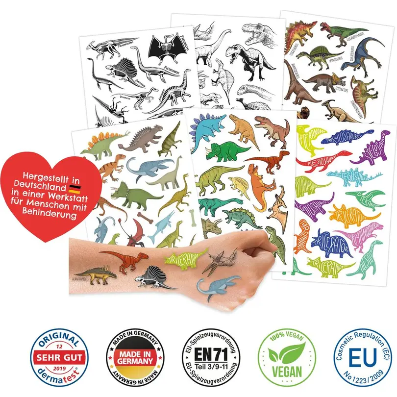 Sticker 6er-Set Dinosaurier