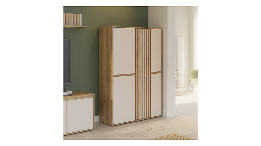 Szafka Eliston 109 cm z 5 drzwiami dąb mauvella/sand
