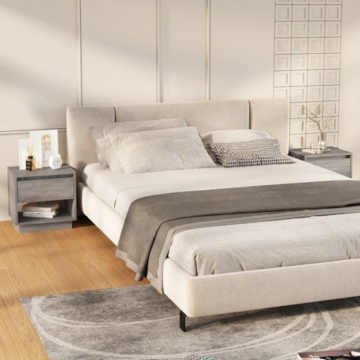 NNEVL Bedside Cabinets 2 pcs Grey Sonoma 45x34x44 cm Chipboard