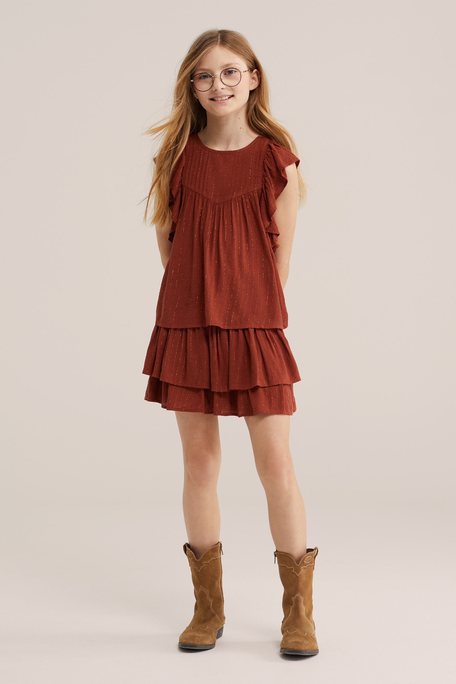 Meisjes skort met glittergaren