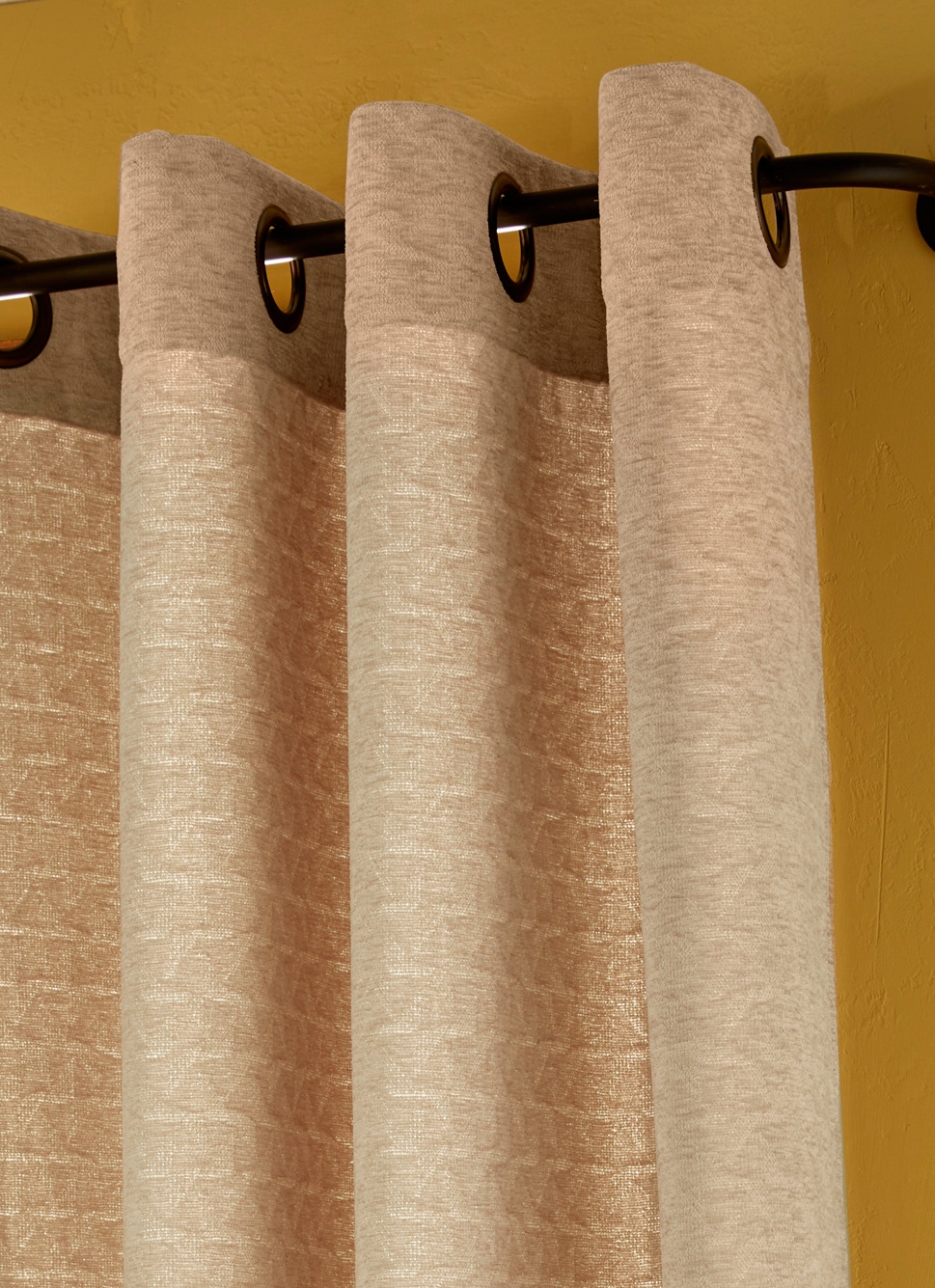 RIDEAU JACQUARD – MICRO MOTIFS TRIANGLES NATUREL