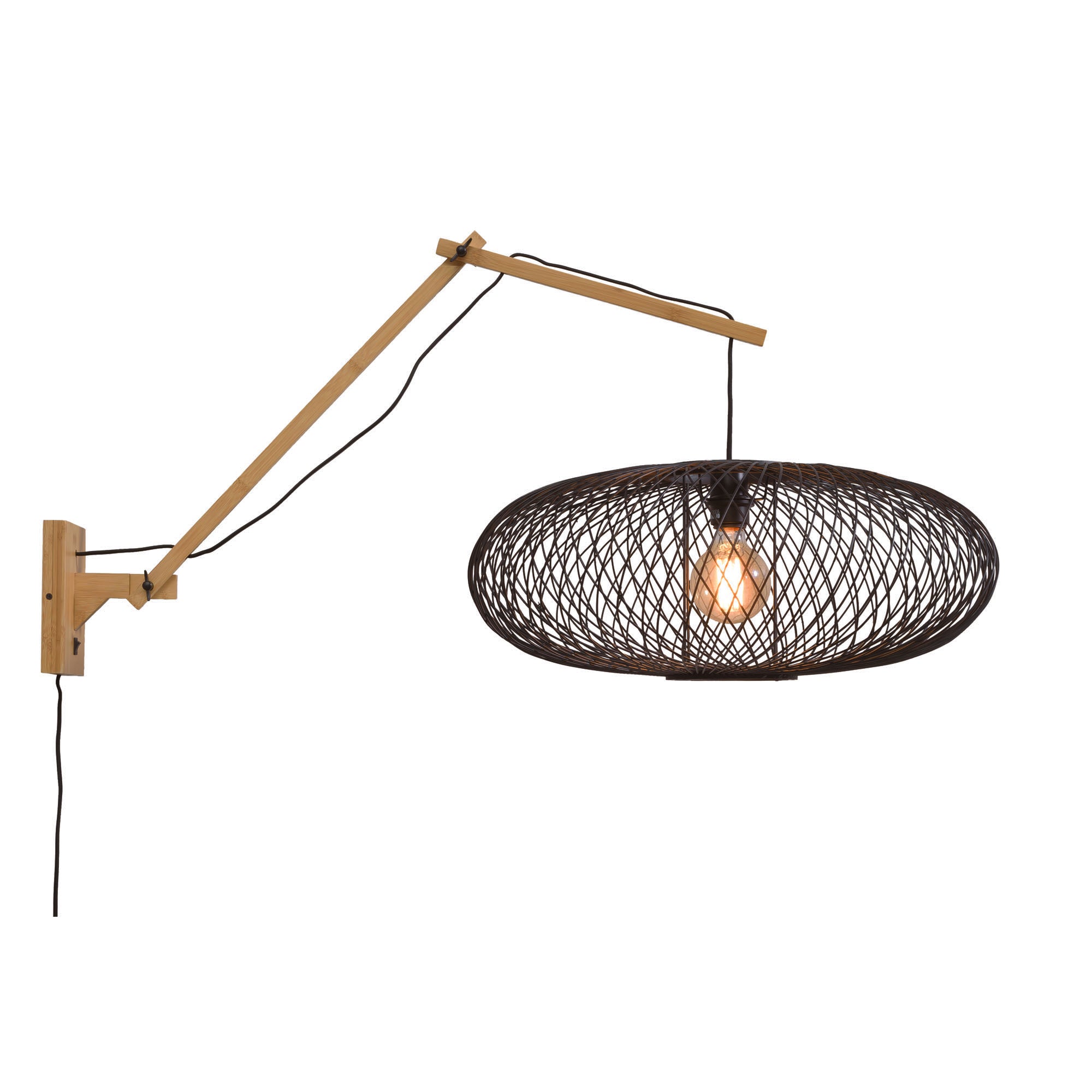 GOOD&MOJO wandlamp Andes - bruin - Ø60cm