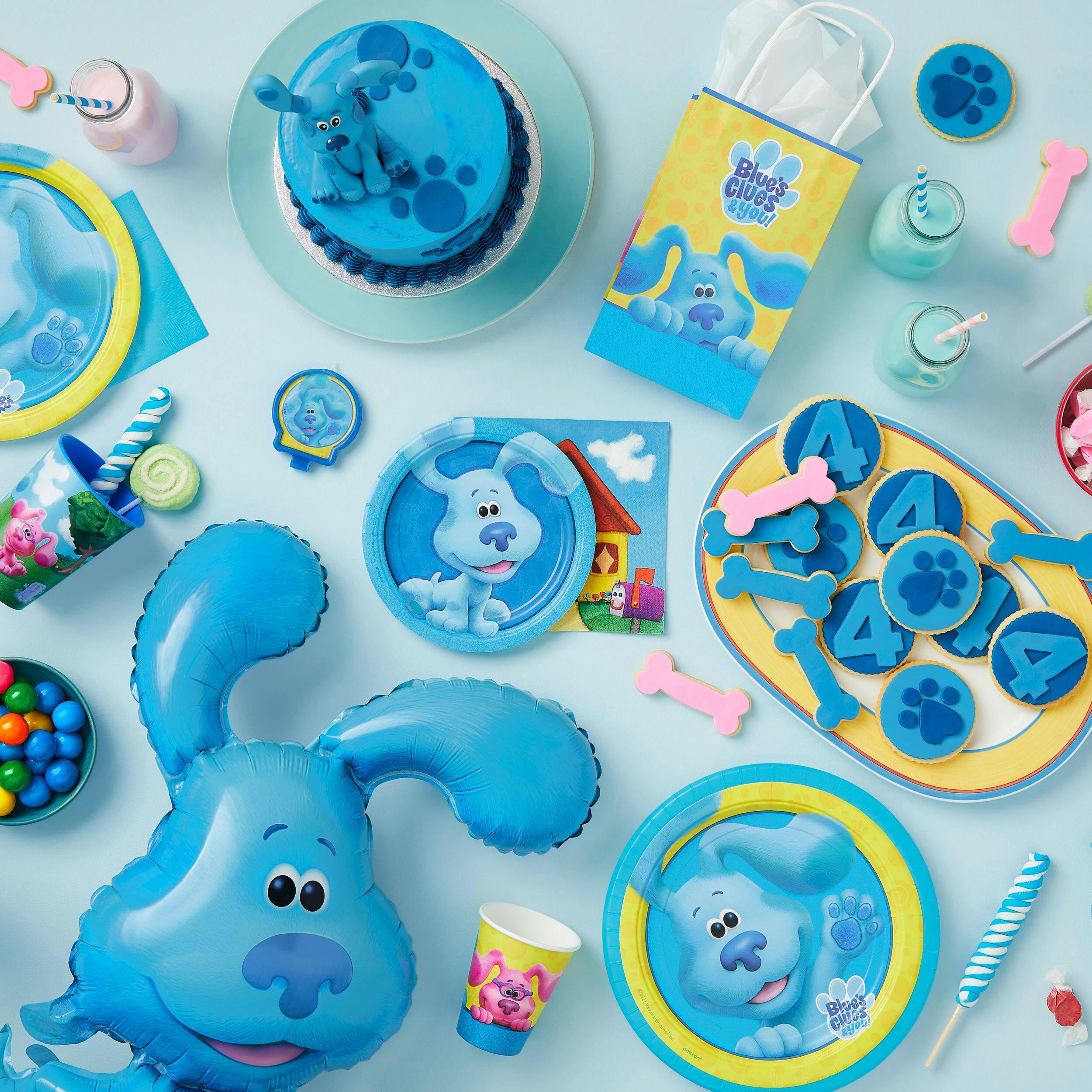 Nickelodeon Blue's Clues Round Paper Disposable Lunch Plates, Blue/Yellow, 9-in, 8-pk, for Birthday Party