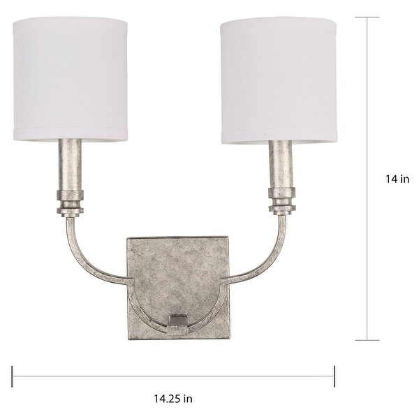 Silver Orchid Grasse 2-light Antique Silver Wall Sconce - Antique Silver