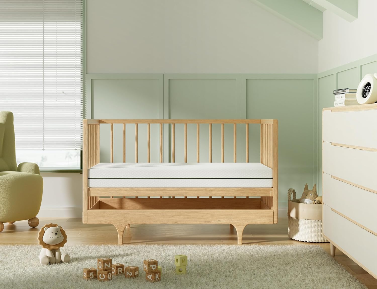 Dourxi Crib Mattress, Dual-Sided Comfort Baby and Toddler Mattress with Gel Memory Foam and Removable Cover, Fits Standard Size Cribs and Toddler Bed, 52x27.5x5.5 inches