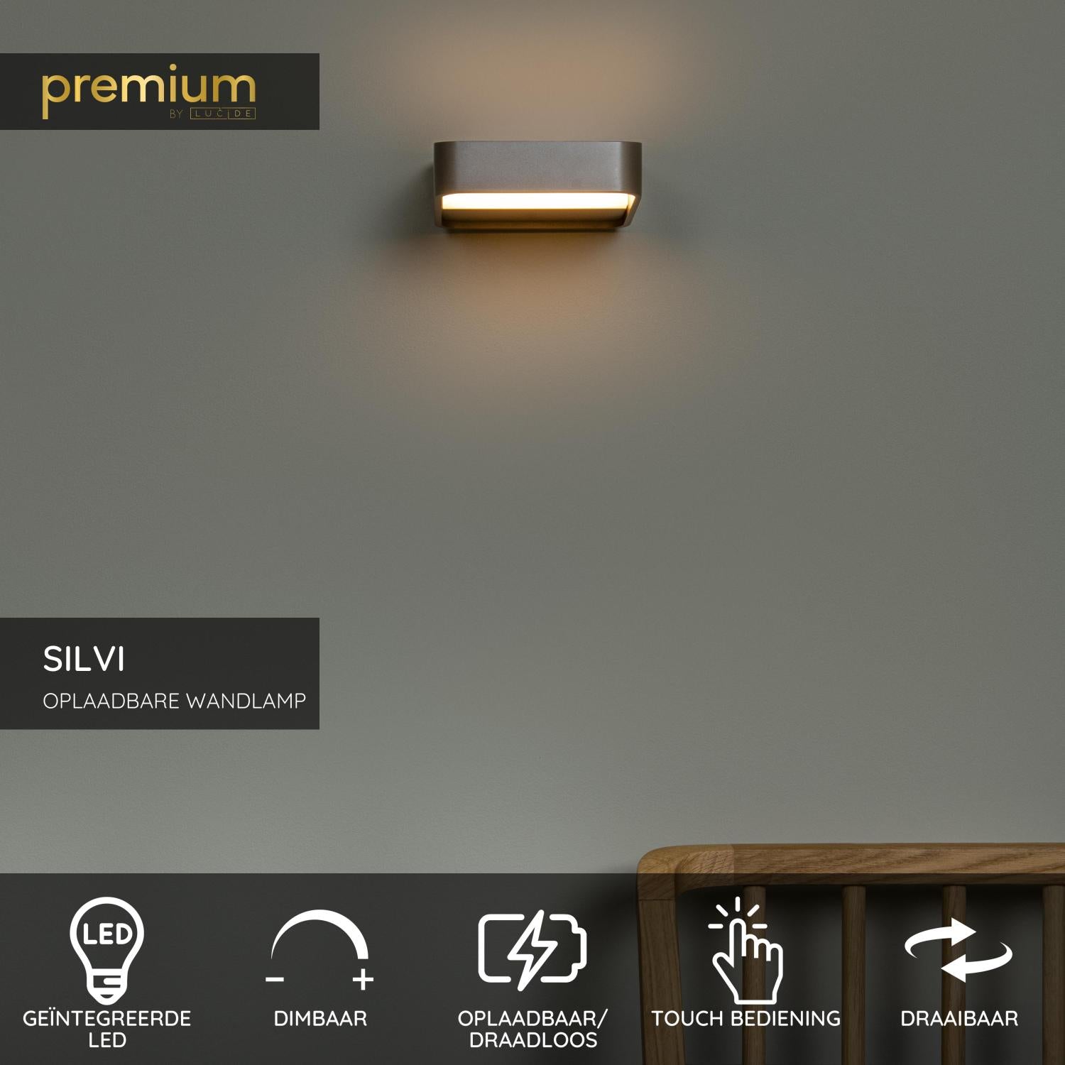 Lucide Premium SILVI Wandlamp - Koffie