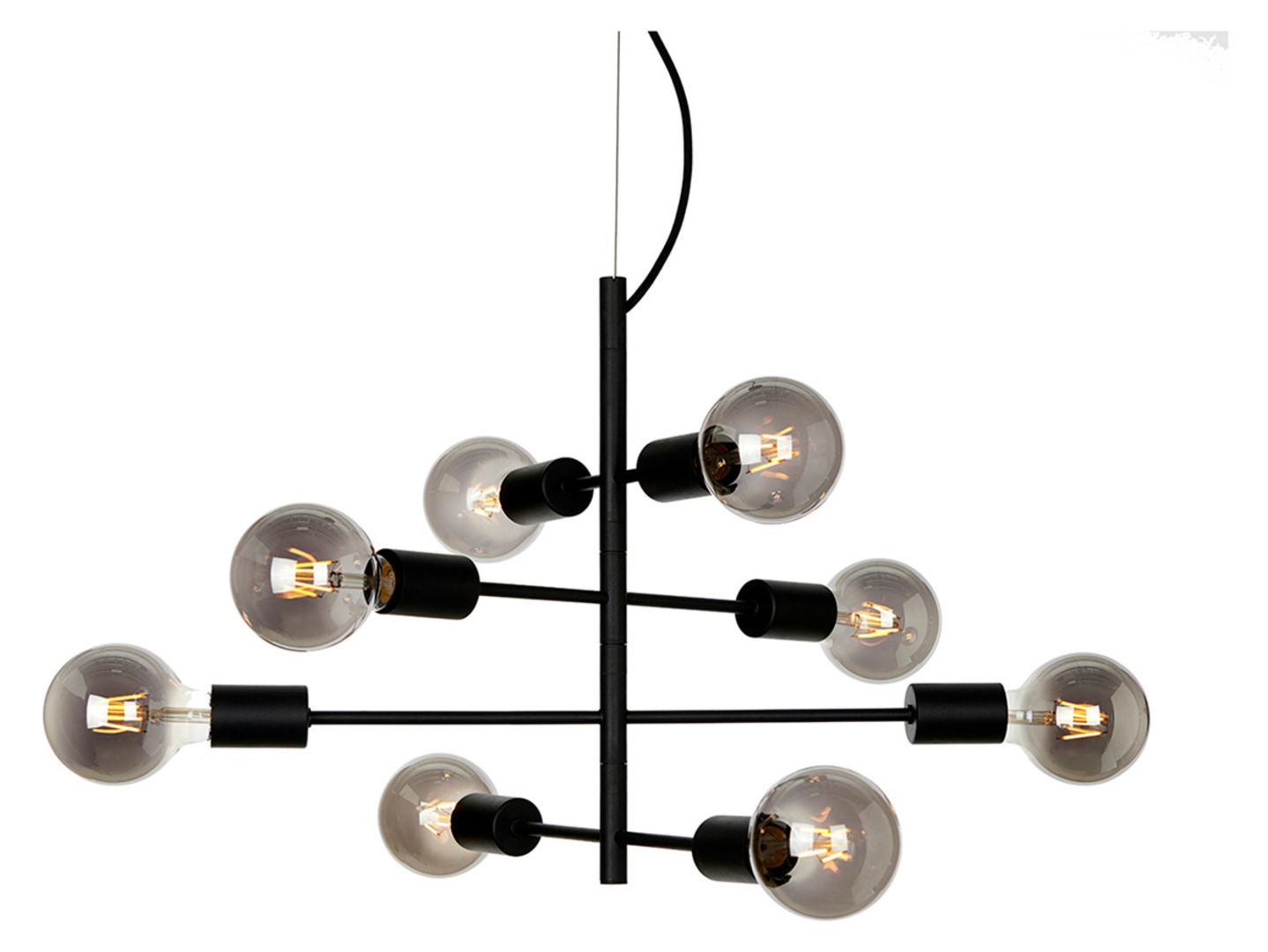 Lampa wisząca Portel 8-punktowa stalowa czarna