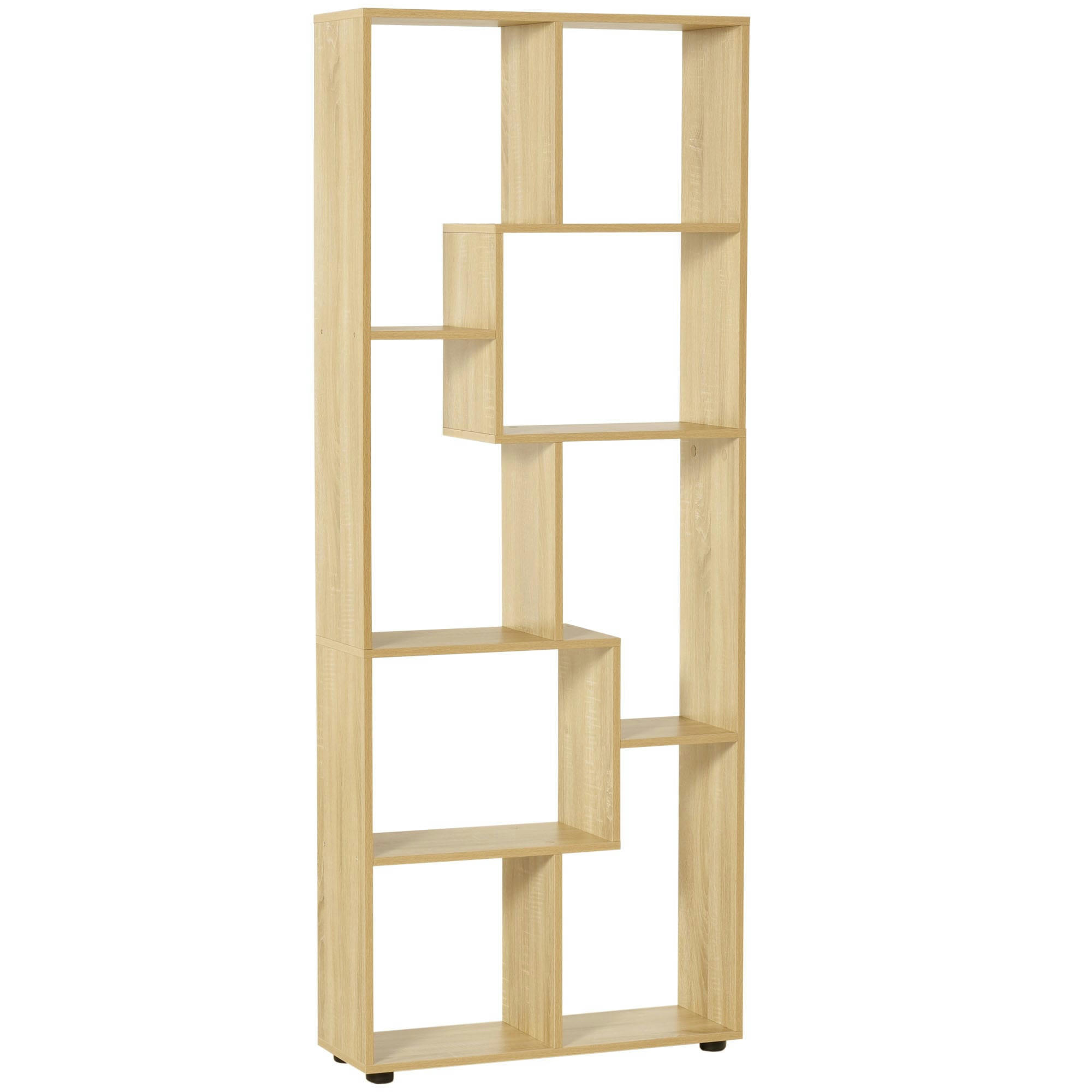 - Bibliothèque étagère zig zag contemporain panneaux aspect chêne clair