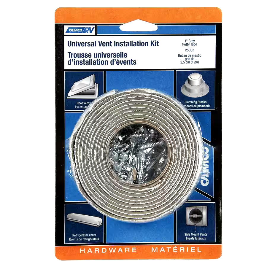 CAMCO Universal RV Plumbing / Vent Installation Kit w/ Putty Tape