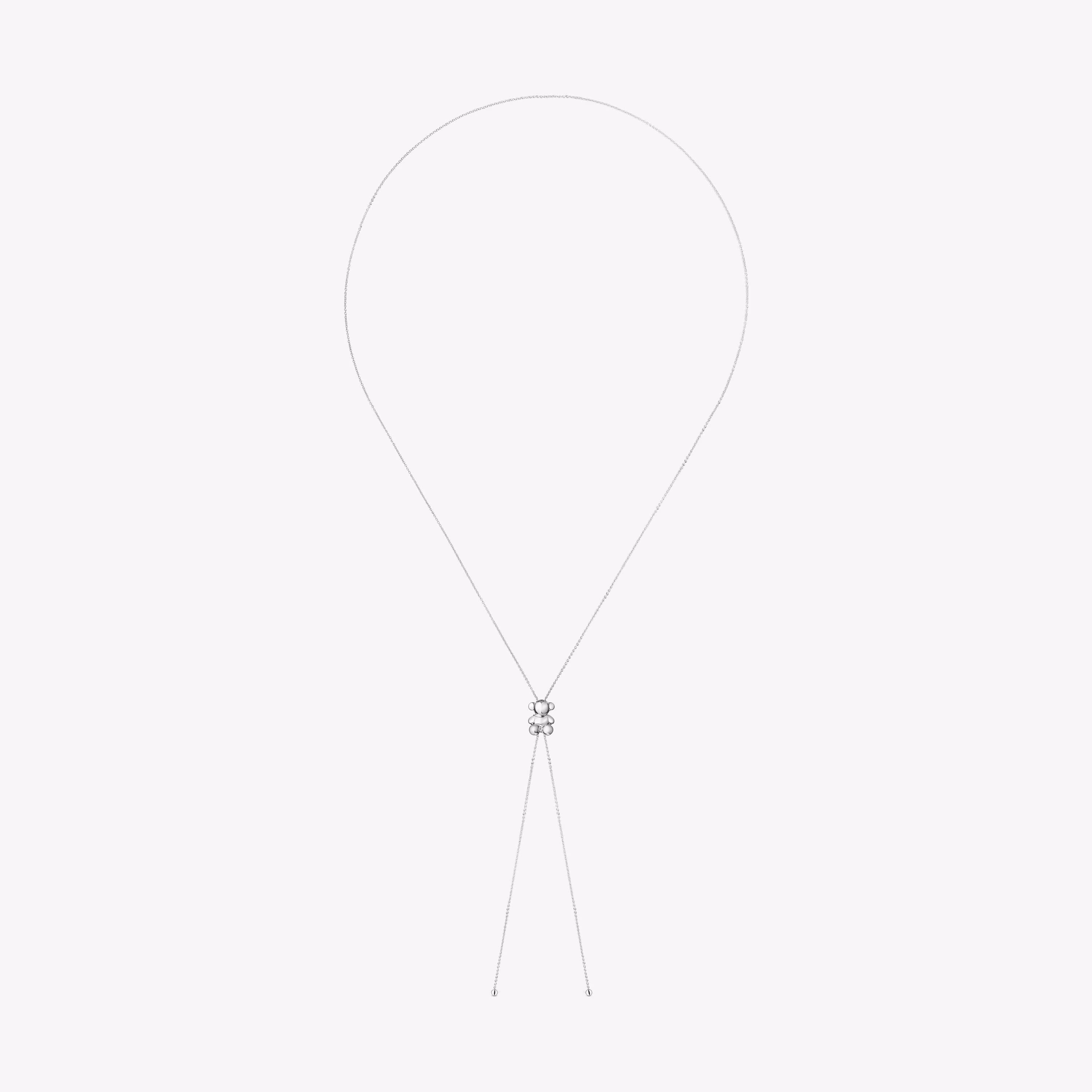 Collar largo de plata y motivo oso Bold Bear