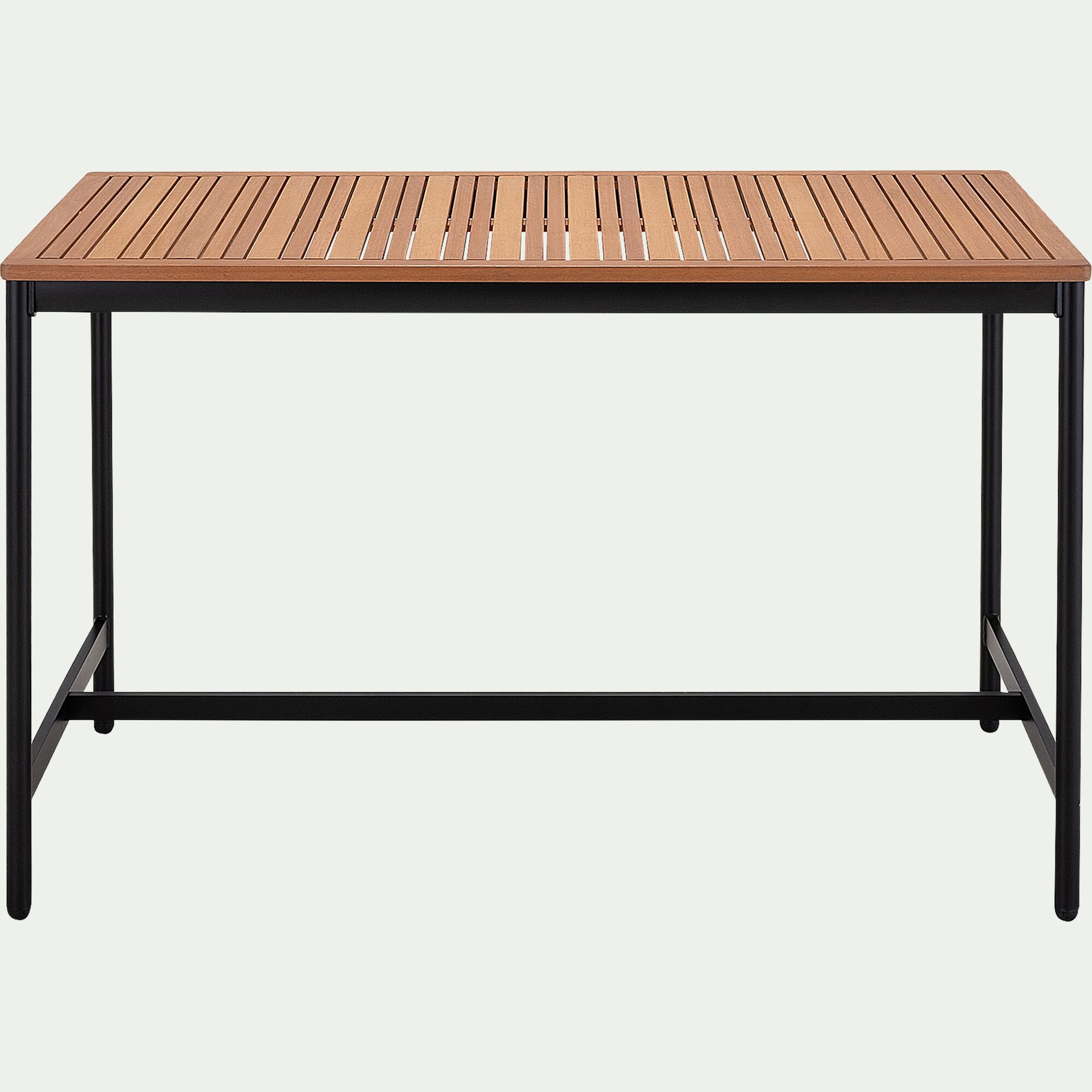 LARI - Table haute de repas jardin en eucalyptus - bois clair (6 places)