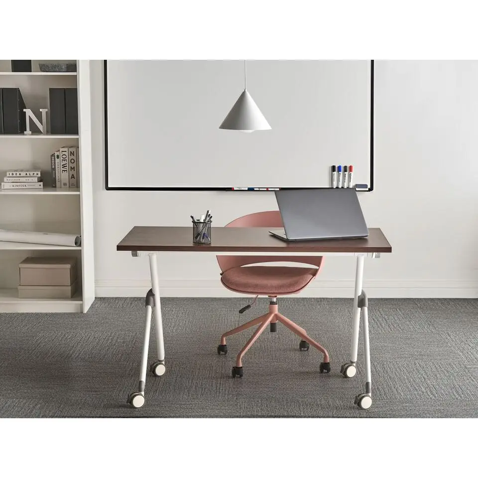 BENDI - Bureau inklapbaar - Donkerbruin/Wit - 120 x 60 cm - MFC