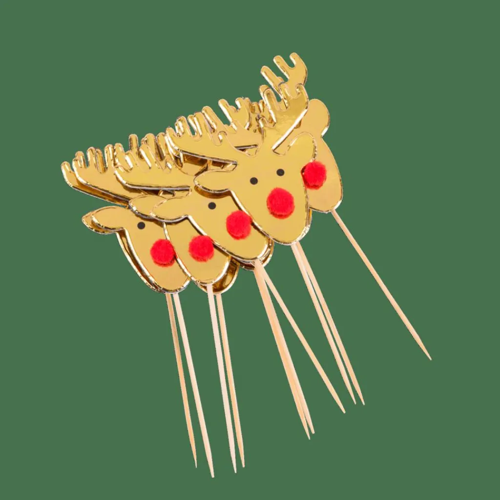 Cocktail Accessoires^CASA REINDEER Piques Apéritif Set De 10 Doré
