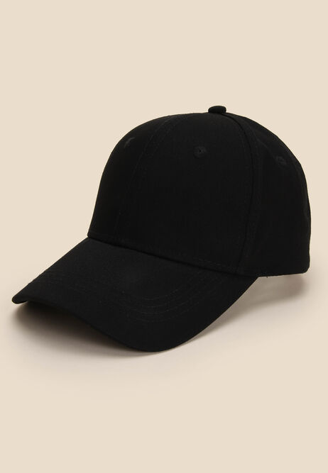 Womens Black Cotton Baseball Cap
