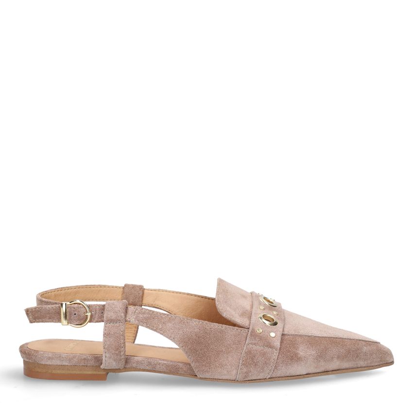 Manfield Taupe suède slingbacks