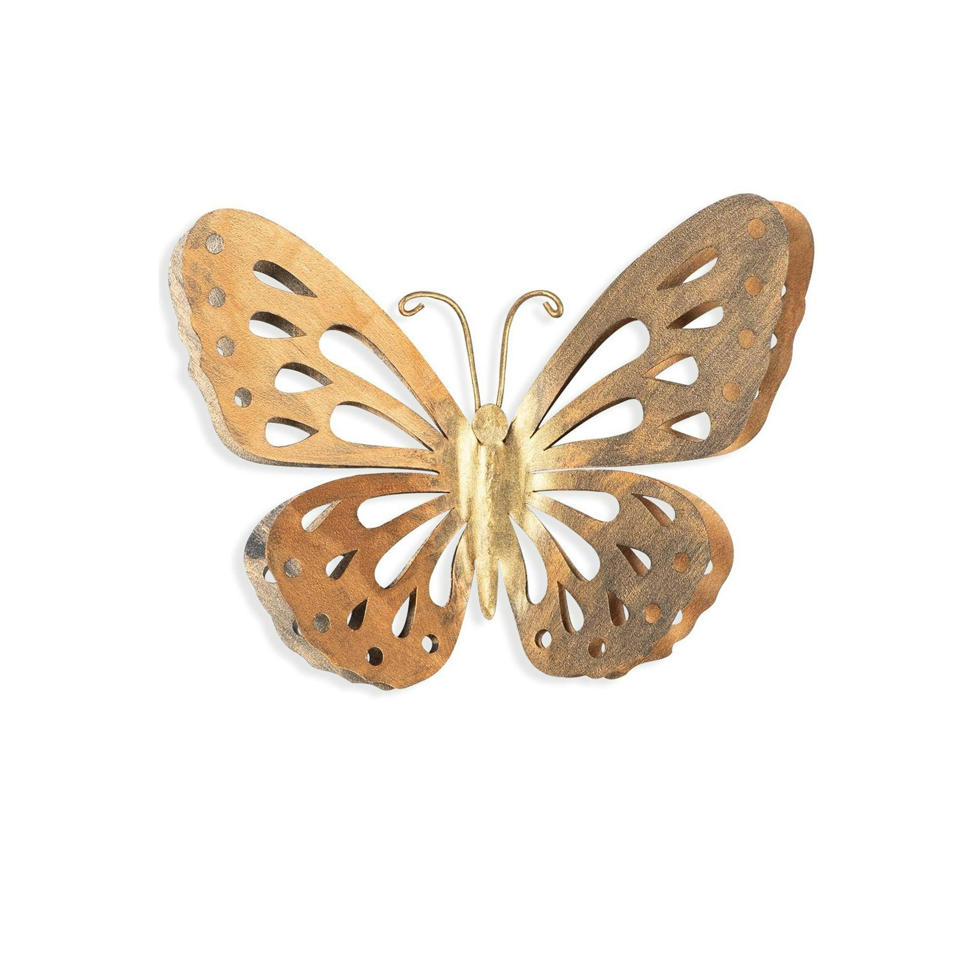 Décoration murale en métal – papillon doré