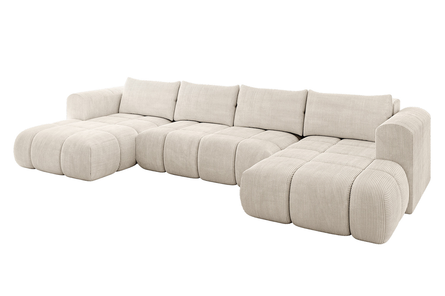 Narożnik uniwersalny z funkcją spania CLOUD-U 405x185x90 cm Beżowy